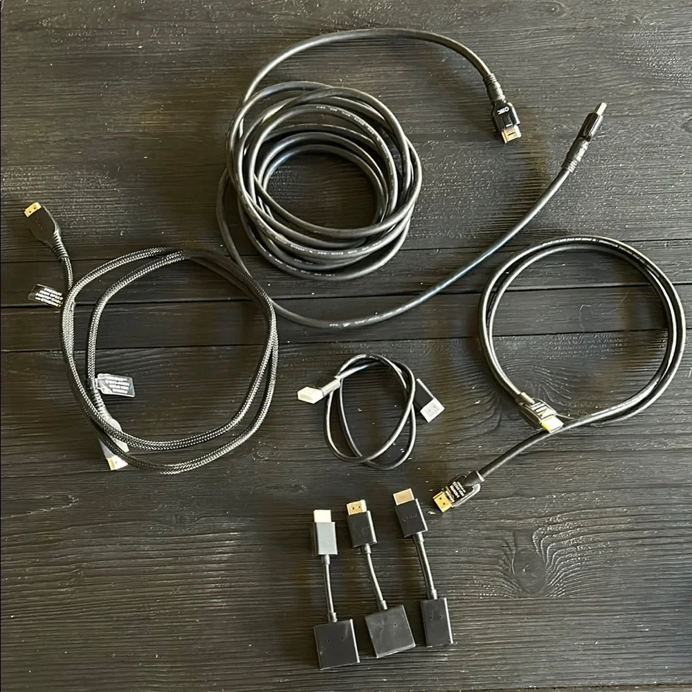 Lot of HDMI cables and HDMI extenders